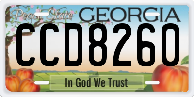 GA license plate CCD8260