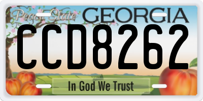 GA license plate CCD8262