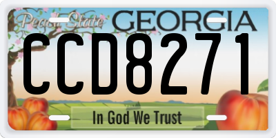 GA license plate CCD8271