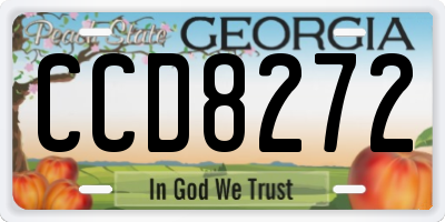 GA license plate CCD8272