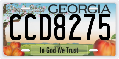 GA license plate CCD8275