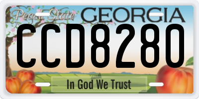 GA license plate CCD8280