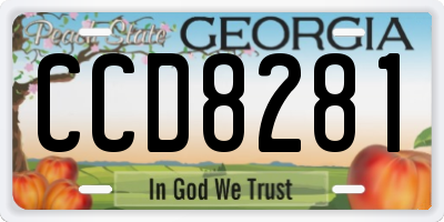 GA license plate CCD8281