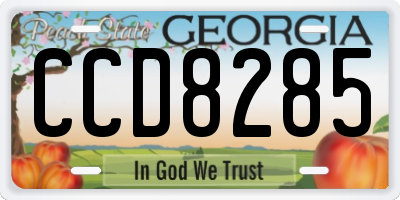 GA license plate CCD8285