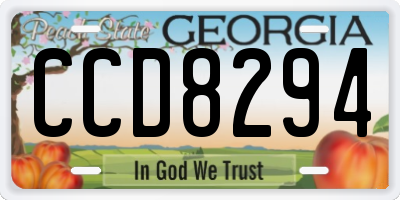 GA license plate CCD8294