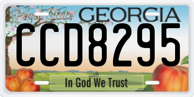 GA license plate CCD8295