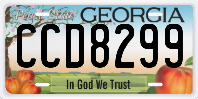 GA license plate CCD8299