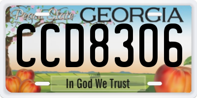 GA license plate CCD8306