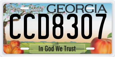 GA license plate CCD8307