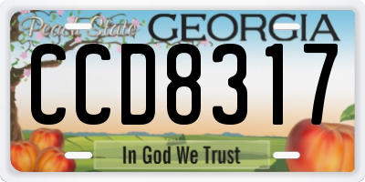 GA license plate CCD8317