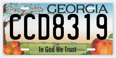 GA license plate CCD8319