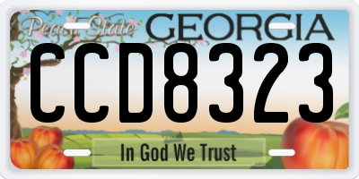 GA license plate CCD8323