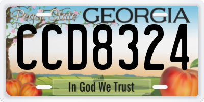 GA license plate CCD8324