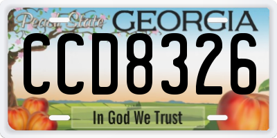 GA license plate CCD8326
