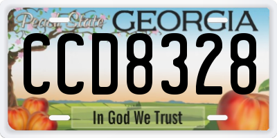 GA license plate CCD8328