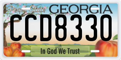 GA license plate CCD8330