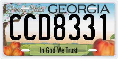 GA license plate CCD8331