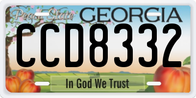GA license plate CCD8332