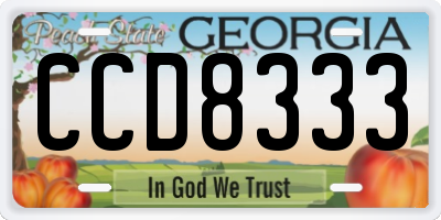 GA license plate CCD8333