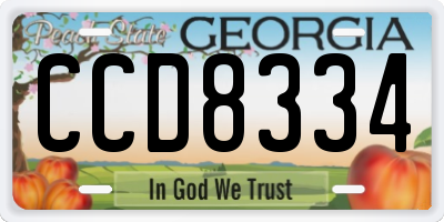GA license plate CCD8334