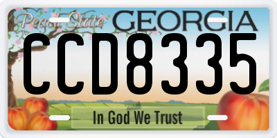 GA license plate CCD8335