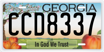 GA license plate CCD8337
