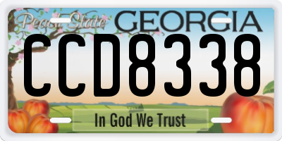 GA license plate CCD8338
