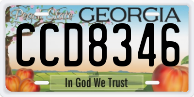 GA license plate CCD8346