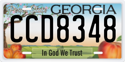 GA license plate CCD8348