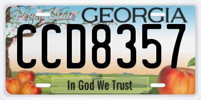 GA license plate CCD8357