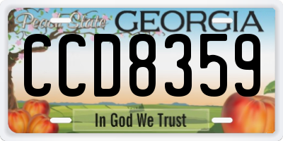 GA license plate CCD8359