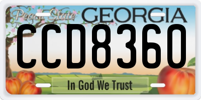 GA license plate CCD8360