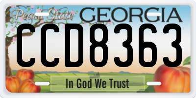 GA license plate CCD8363