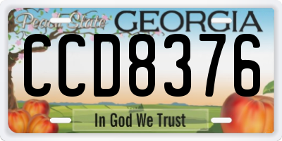 GA license plate CCD8376