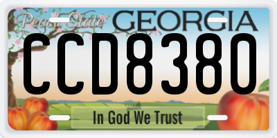 GA license plate CCD8380