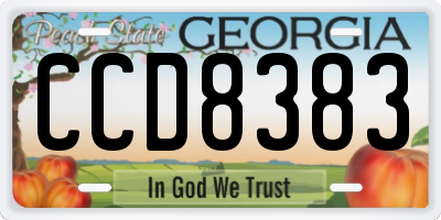 GA license plate CCD8383