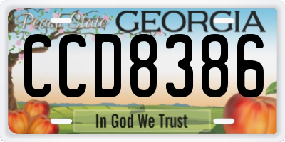 GA license plate CCD8386