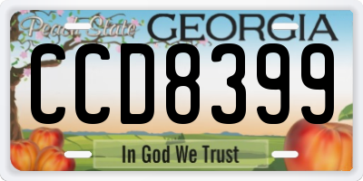 GA license plate CCD8399