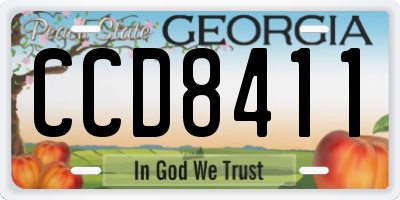 GA license plate CCD8411