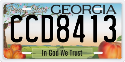 GA license plate CCD8413
