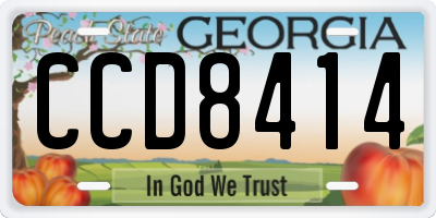 GA license plate CCD8414