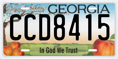 GA license plate CCD8415