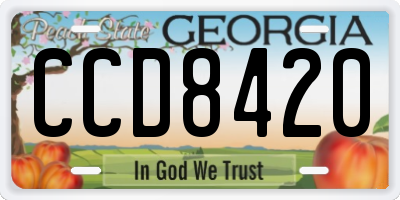 GA license plate CCD8420