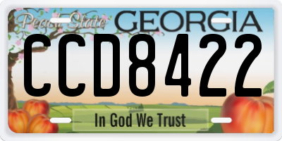 GA license plate CCD8422