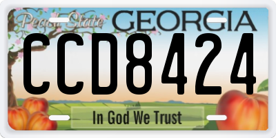 GA license plate CCD8424
