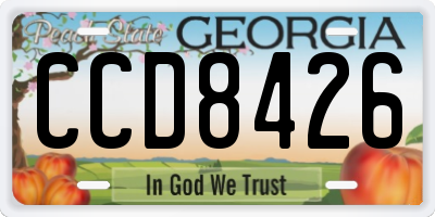 GA license plate CCD8426