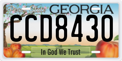 GA license plate CCD8430