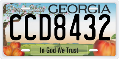 GA license plate CCD8432