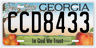 GA license plate CCD8433