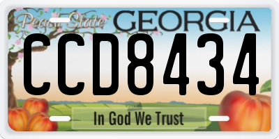 GA license plate CCD8434